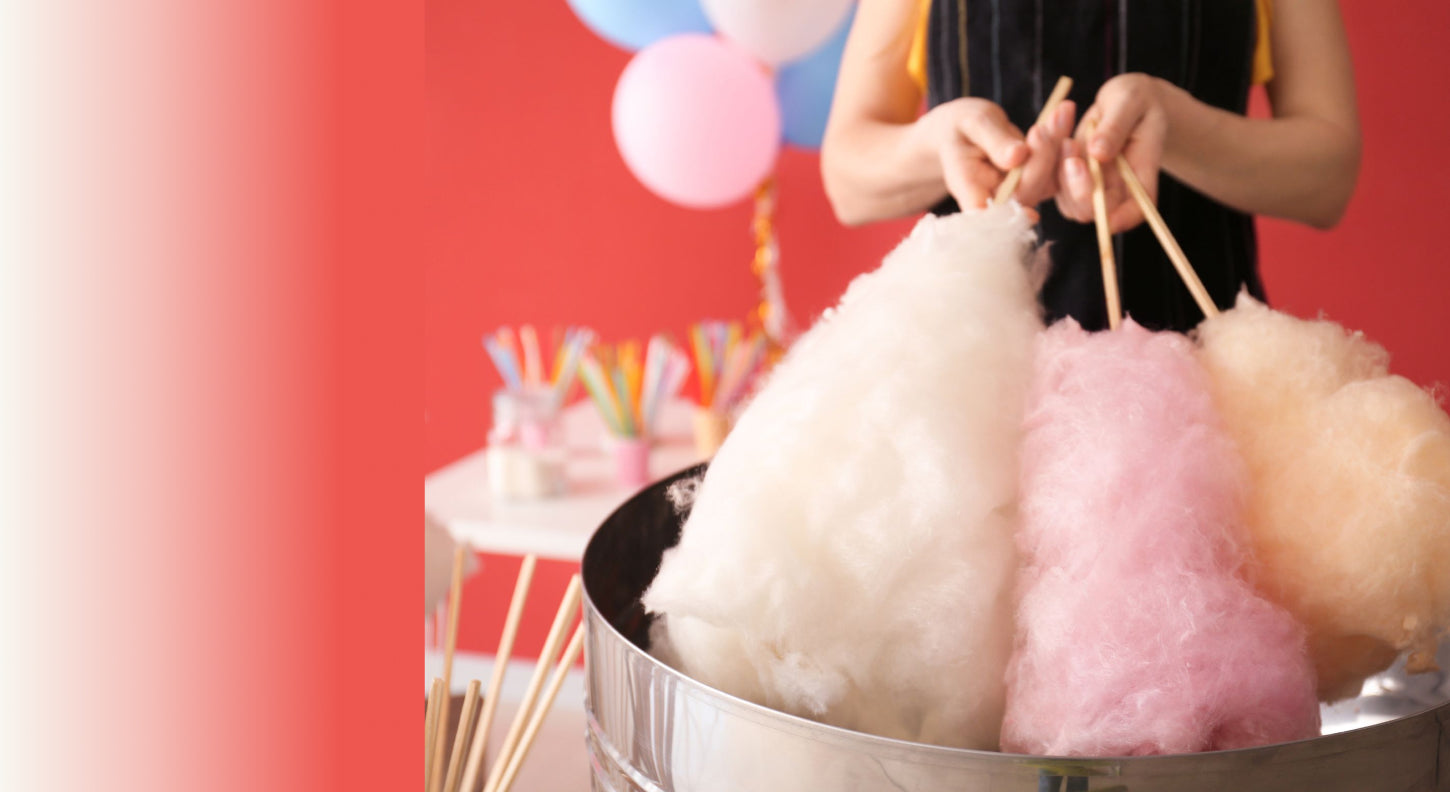 Woman Preparing Cotton Candy For An Event